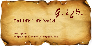 Galló Évald névjegykártya